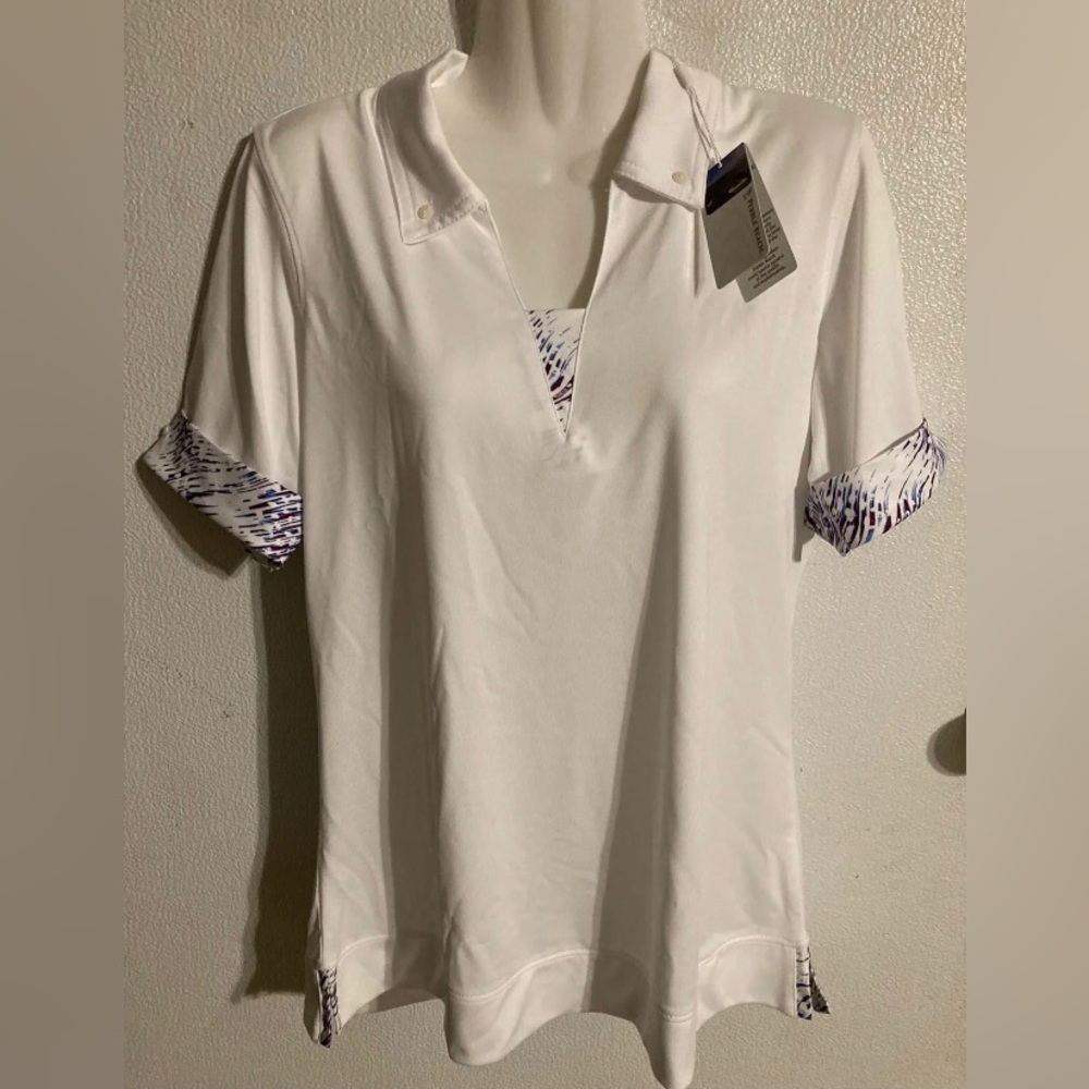 Pebble Beach Performance size L women’s white activewear pullover top New